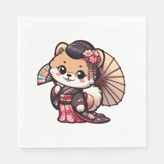 Pomeranian Dog Kimono   Napkin