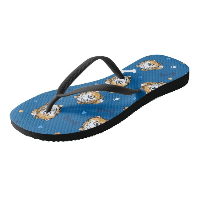Pomeranian Dog KiniArt  Flip Flops (Angled)