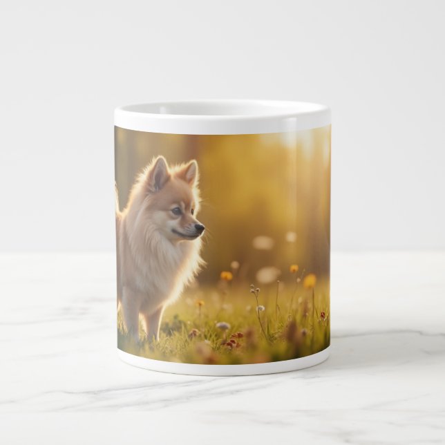 Pomeranian Dog Large Coffee Mug (Front)