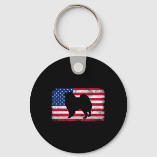 Pomeranian Dog Lover 4th Of July Patriotic America Key Ring