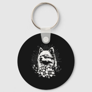 Pomeranian Dog Lover Retro Style Tattoo Key Ring
