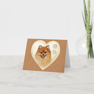 Pomeranian Dog Note card, Thank you cards