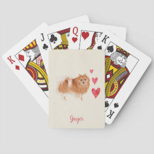 Pomeranian Dog Personalised Pet Name Playing Cards