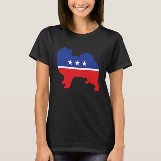 Pomeranian Dog  Political Symbol Election Mascot T-Shirt (Front)