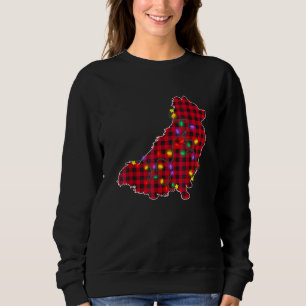 Pomeranian Dog Red Plaid Buffalo Christmas Dog Xma Sweatshirt
