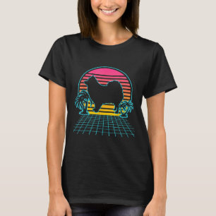 Pomeranian Dog Retro Vintage 80s Vaporwave Aesthet T-Shirt