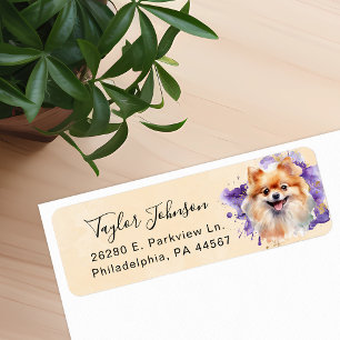Pomeranian Dog Return Address Label