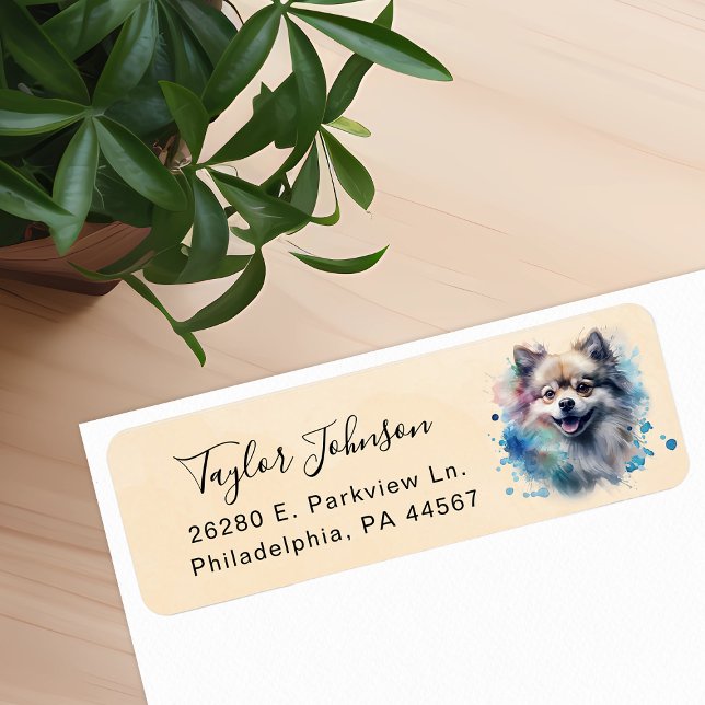 Pomeranian Dog Return Address Label (Creator Uploaded)