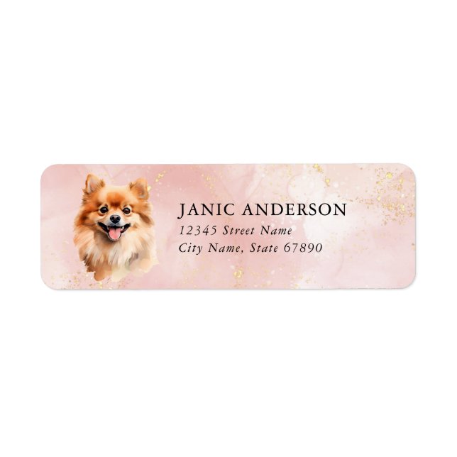 Pomeranian Dog Return Address Labels (Front)