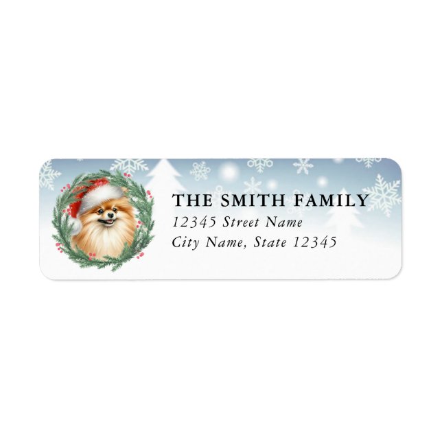 Pomeranian Dog Return Address Labels (Front)