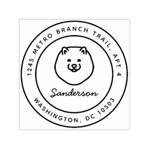 Pomeranian Dog Return Address Stamp Self-Inking