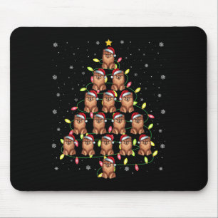 Pomeranian Dog Santa Christmas Tree Lights Ugly Sw Mouse Mat