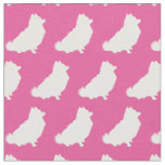 Pomeranian Dog Silhouette Pet Pink Fabric