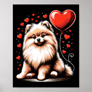 Pomeranian Dog Valentine's Day Dog Owner Valentine Poster