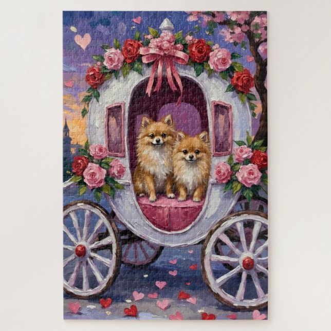 Pomeranian Dog Valentine's Day  Jigsaw Puzzle (Vertical)