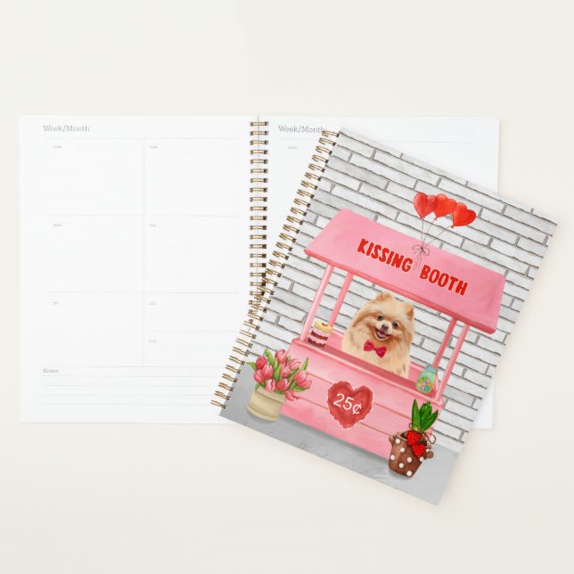 Pomeranian Dog Valentine's Day Kissing Booth Planner (Display)