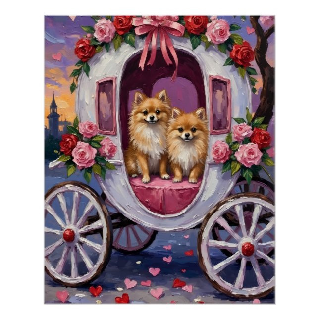 Pomeranian Dog Valentine's Day  Poster (Front)