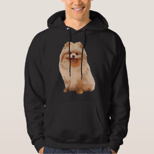 Pomeranian Dog Watercolor Art Painting Hoodie