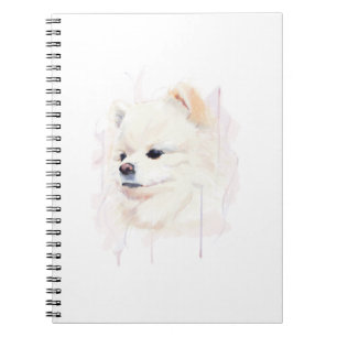 Pomeranian Dog Watercolor Painting Cute Notebook