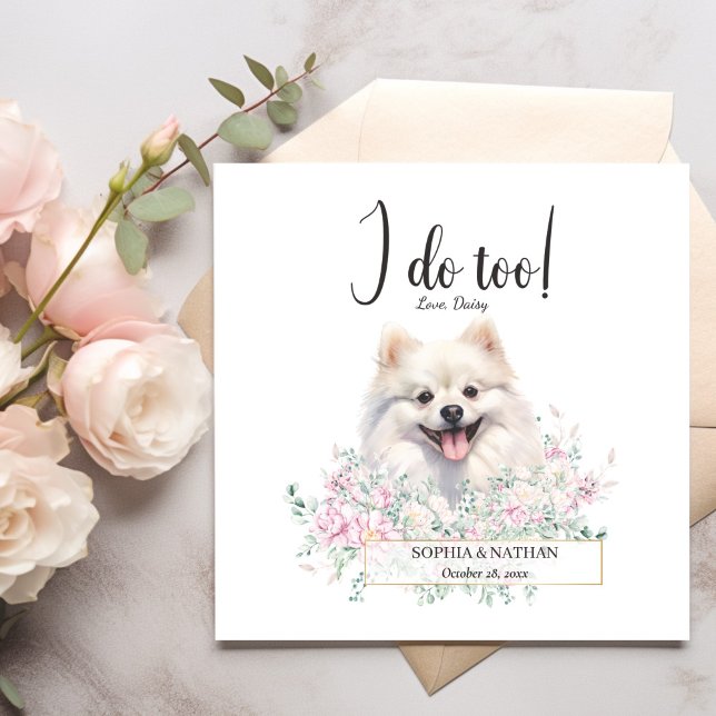 Pomeranian Dog Wedding Cocktail Napkins (Creator Uploaded)