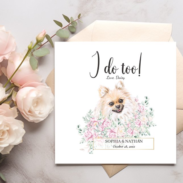 Pomeranian Dog Wedding Cocktail Napkins (Creator Uploaded)