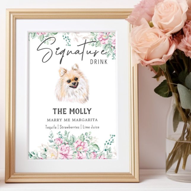Pomeranian Dog Wedding Signature Drink Sign (Creator Uploaded)