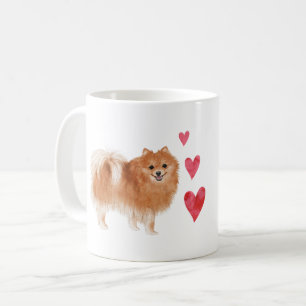 Pomeranian Dog with Custom Pet Name Coffee Mug