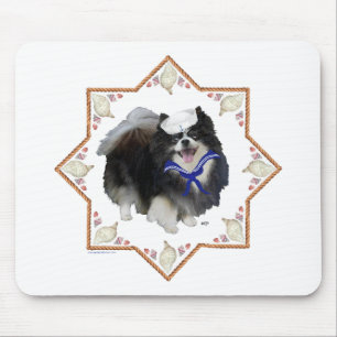 Pomeranian Dog with Seashells Mouse Mat