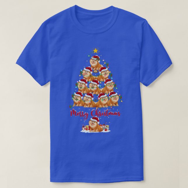 Pomeranian Dog Xmas Matching Santa Pomeranian Chri T-Shirt (Design Front)