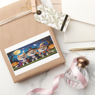 Pomeranian Dogs Pumpkin Halloween Funny  Rectangular Sticker