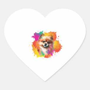 Pomeranian Dwarf Spitz Dog Puppy Heart Sticker