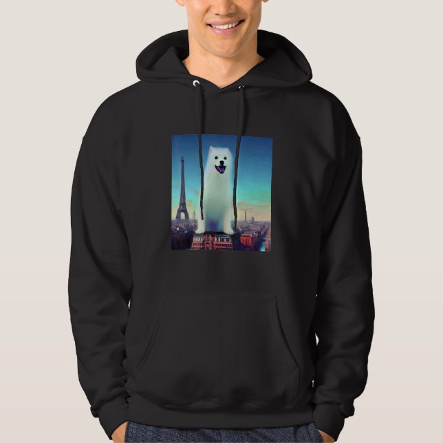 Pomeranian  Eiffel Tower France Paris Men Women Do Hoodie (Front)