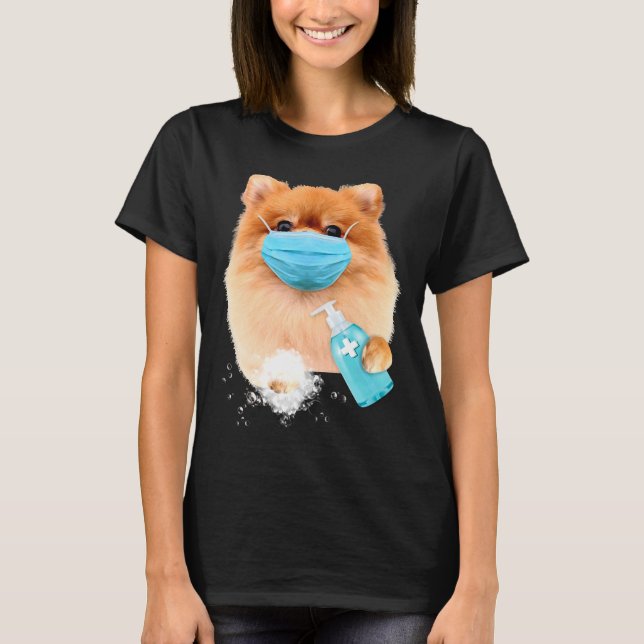 Pomeranian Face Mask T-Shirt (Front)