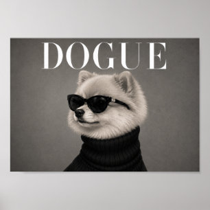 Pomeranian Fashion Editorial Dog Art Print