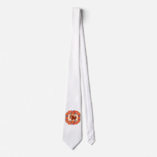Pomeranian Floral Tie