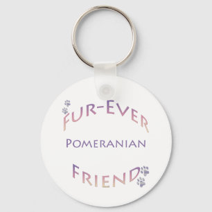 Pomeranian Furever Key Ring