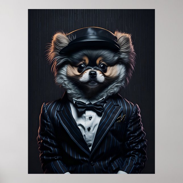 Pomeranian gangster from south Detroit Poster. Poster (Front)