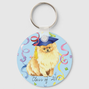 Pomeranian Graduate Key Ring