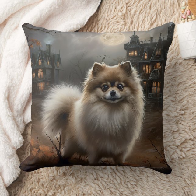 Pomeranian Halloween Scary Cushion (Blanket)