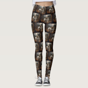 Pomeranian Halloween Scary Leggings