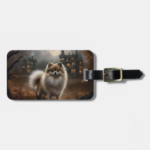 Pomeranian Halloween Scary Luggage Tag