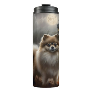 Pomeranian Halloween Scary Thermal Tumbler
