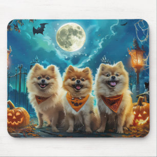 Pomeranian Halloween Spooky Mouse Mat