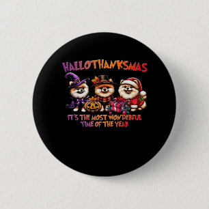 Pomeranian Halloween Thanksgiving Christmas Classi 6 Cm Round Badge