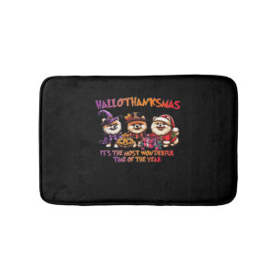 Pomeranian Halloween Thanksgiving Christmas Classi Bath Mat