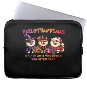 Pomeranian Halloween Thanksgiving Christmas Classi Laptop Sleeve