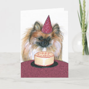 Pomeranian Happy Birthday Card