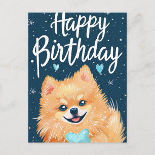 Pomeranian Happy Birthday Postcard