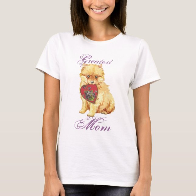 Pomeranian Heart Mum T-Shirt (Front)