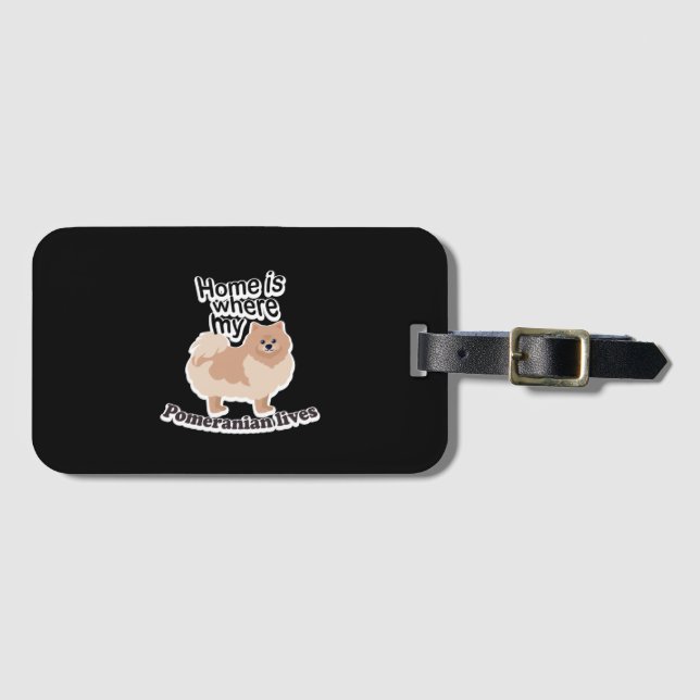 Pomeranian Home Luggage Tag (Front Horizontal)